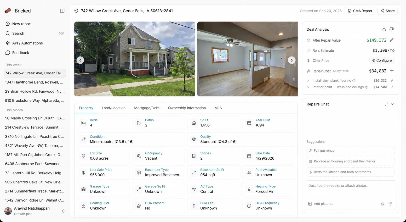 Bricked property page